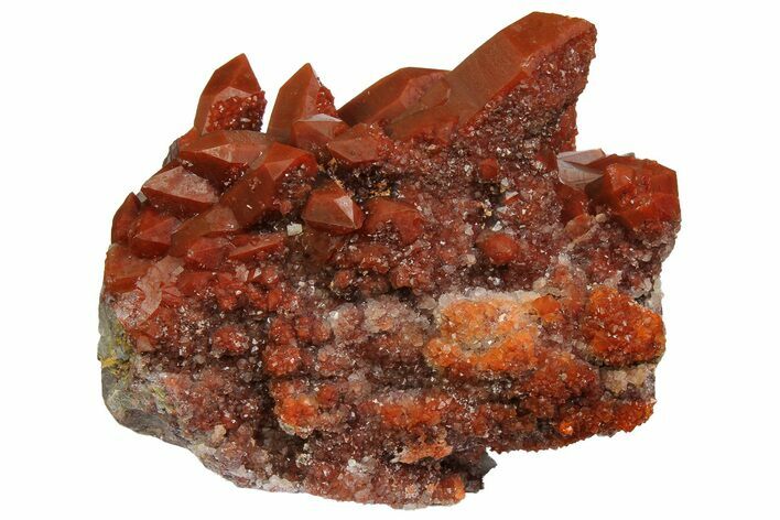 Sparkly, Red Quartz Crystal Cluster - Morocco #173916